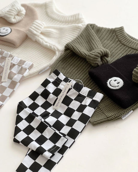 Checkered Leggings | Black - HoneyBug 