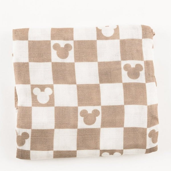 Checkered Mouse Muslin Blanket - HoneyBug 