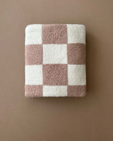 Checkered Plush Blanket | Latte - HoneyBug 
