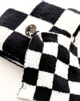 Checkered Plush Lovey | Black - HoneyBug 