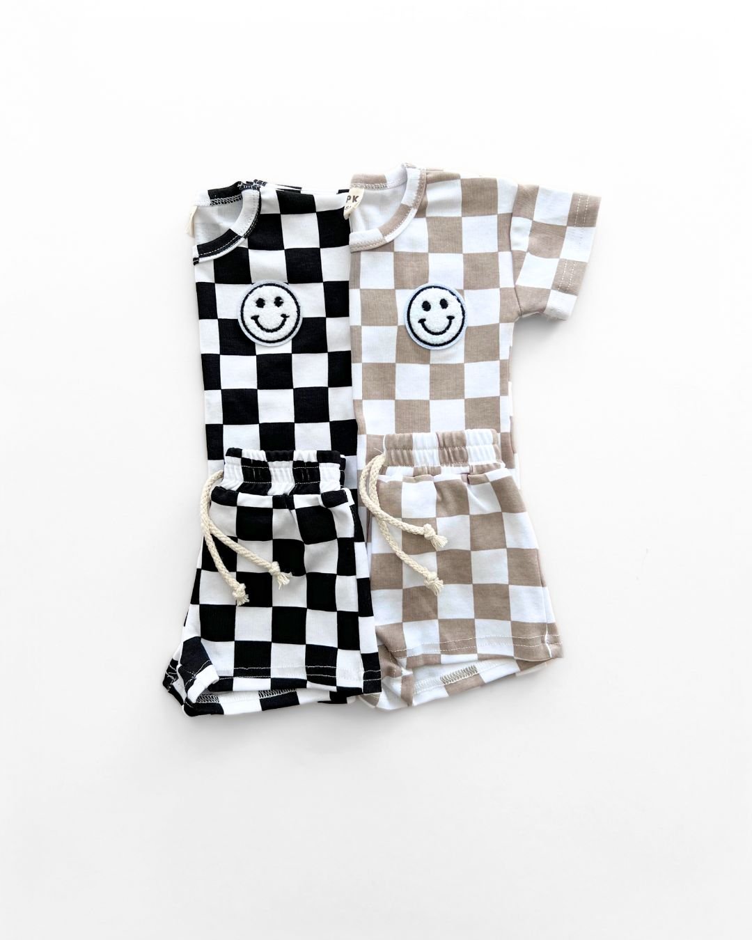 Checkered Shorts Set | Black - HoneyBug 