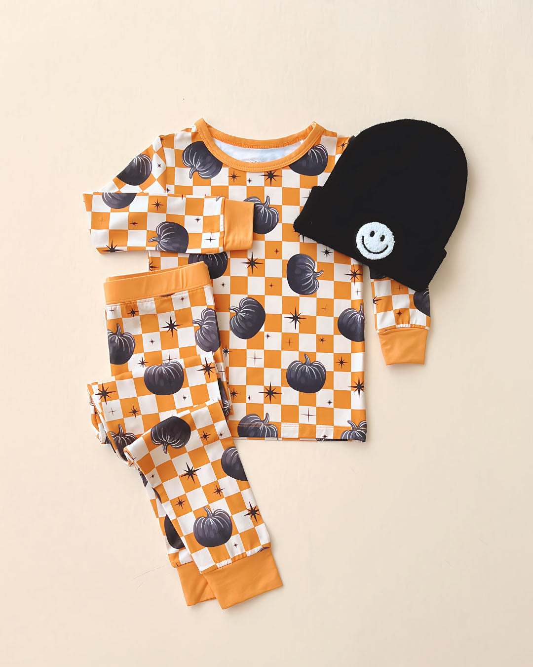 Bamboo Two Piece Set | Checkered Pumpkin - HoneyBug 