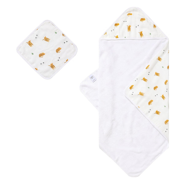 Cheetah Hooded Towel Set - HoneyBug 