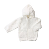 Chenille Hoodie - White - HoneyBug 