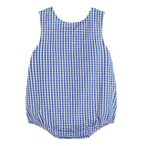 Classic Dark Blue Gingham Bubble Romper