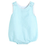 Classic Turquoise Seersucker Bubble Romper