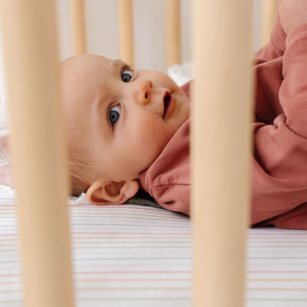 Rainbow Stripe Crib Sheet