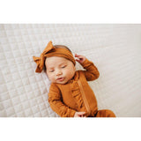 Ruffle 2 Way Zip Romper - Cognac - HoneyBug 