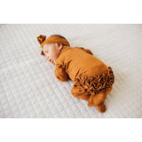 Ruffle 2 Way Zip Romper - Cognac - HoneyBug 