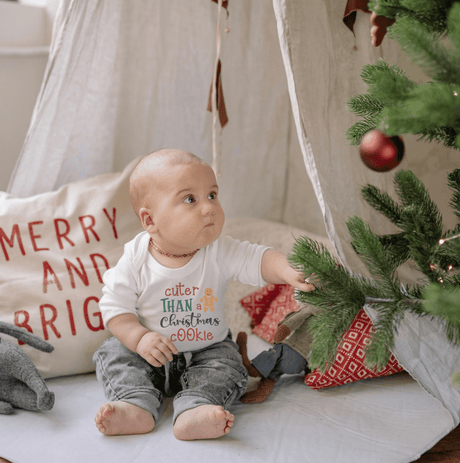 long sleeve graphic bodysuit | christmas cookie - HoneyBug 