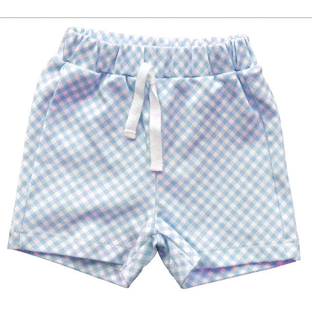 Blue Gingham Shorts - HoneyBug 