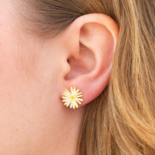 Daisy Enamel Earrings - HoneyBug 