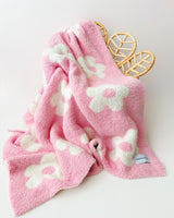 Daisy Fuzzy Blanket | Pink - HoneyBug 