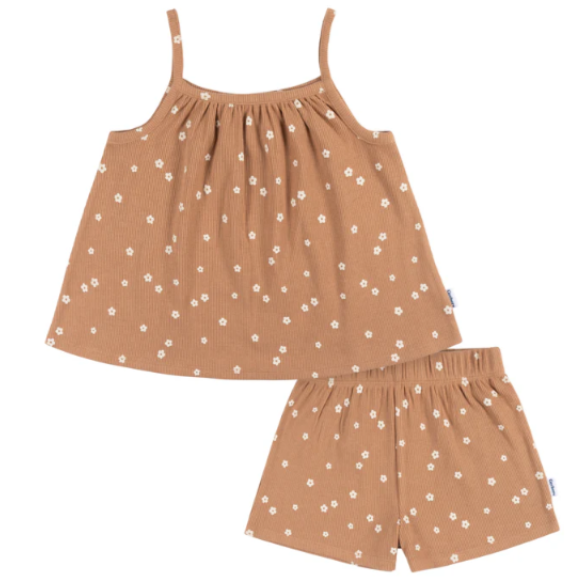 2-Piece  Toddler Girls Ditsy Floral Tank Top & Shorts Set - HoneyBug 