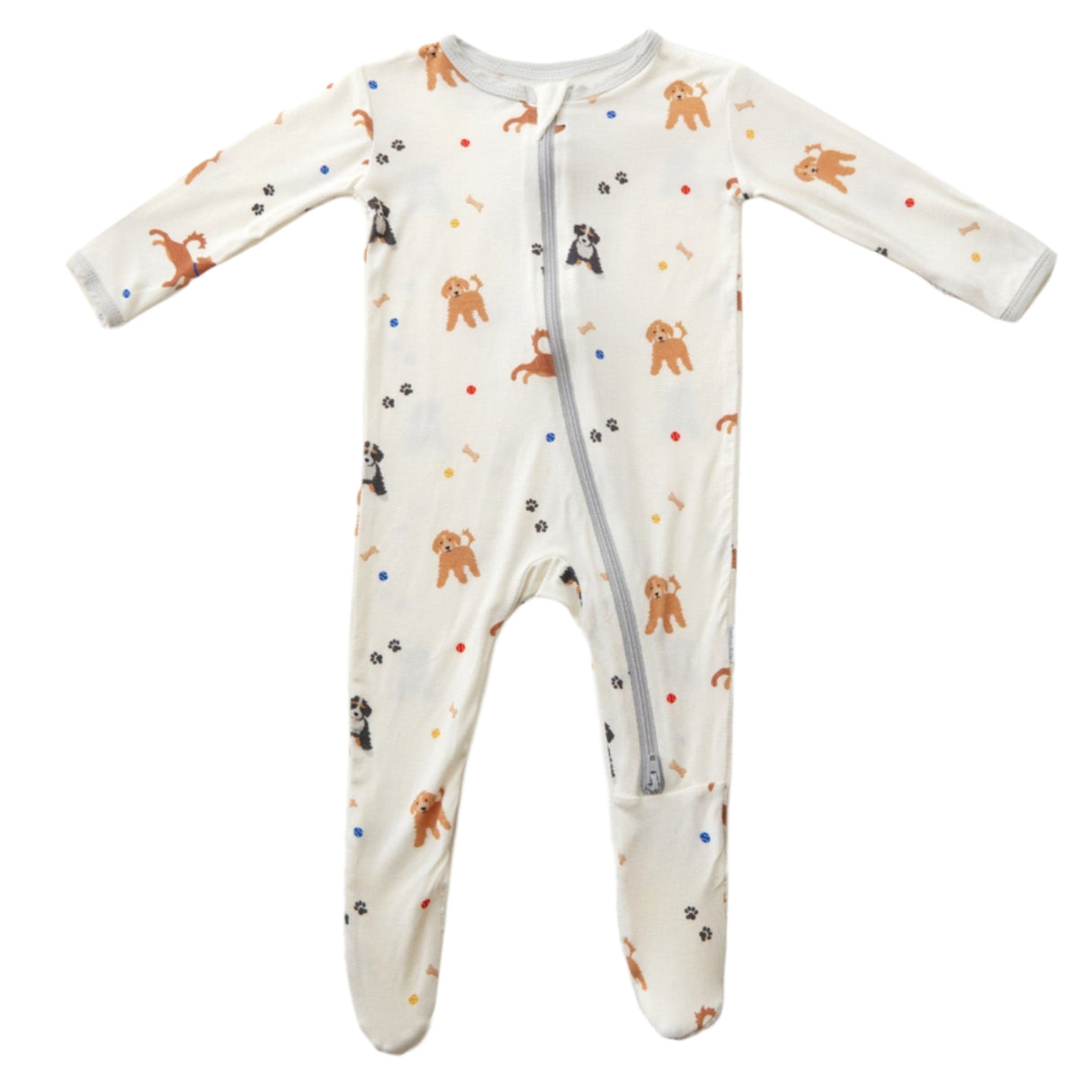 Dogs Zippered Footie - HoneyBug 