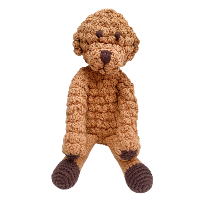 Plush Dog Rattle - Golden Doodle - HoneyBug 