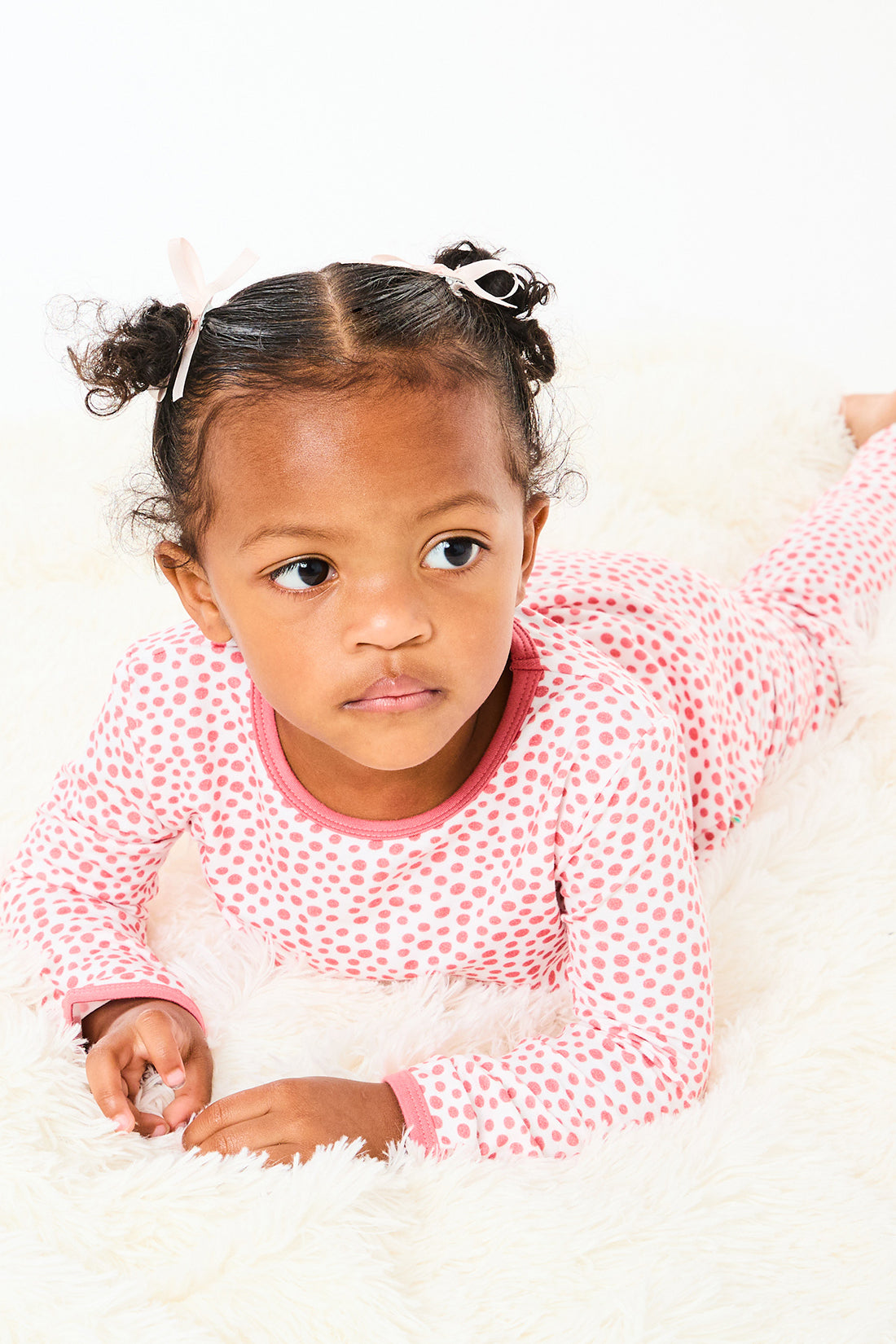 Long Sleeve Pajama Set - Coral Dots - HoneyBug 