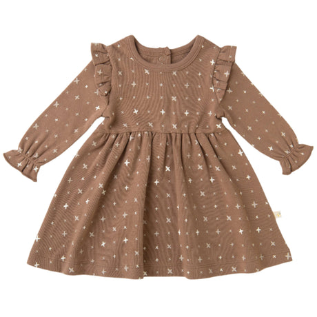 Organic Girls Ruffle Dress - Sparkle - HoneyBug 