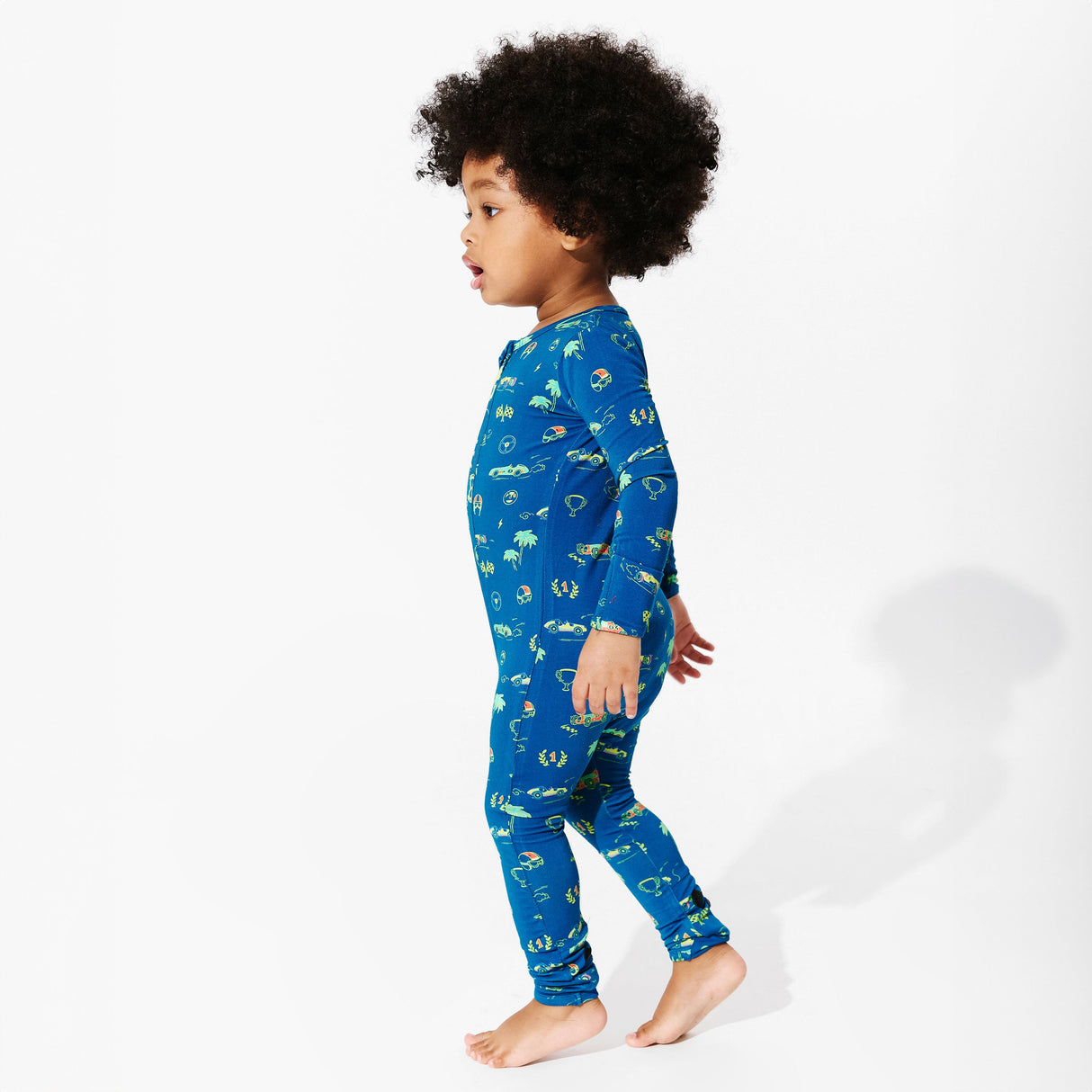 Monaco Blue Bamboo Convertible Footie - HoneyBug 