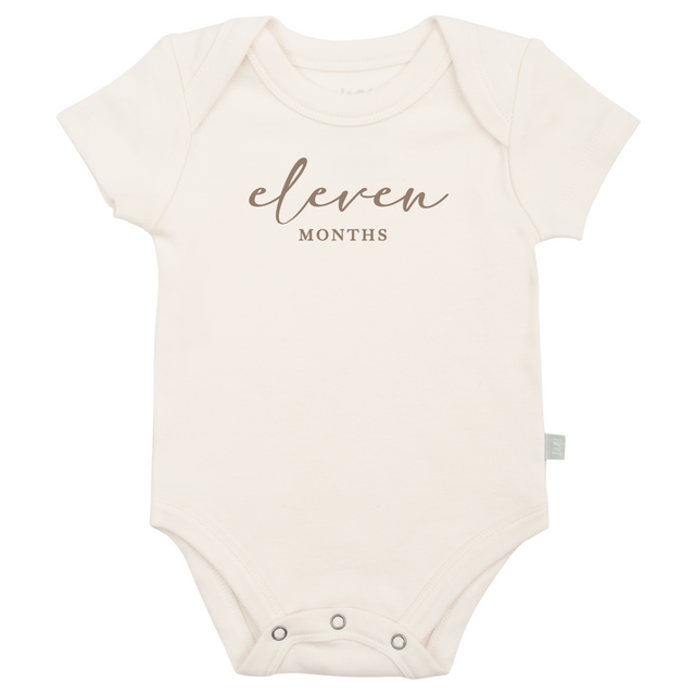graphic bodysuit | eleven months milestone taupe - HoneyBug 