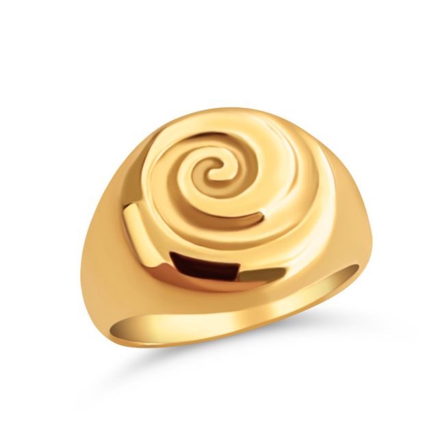 Constanza Swirl Signet Ring - HoneyBug 