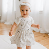 short sleeve twirl dress | celestial - HoneyBug 