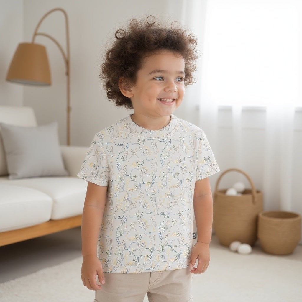 Boxy Toddler Tee | bunnies - HoneyBug 