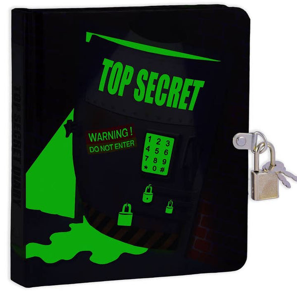 Lock and Key Diary - Top Secret Glow in the Dark - HoneyBug 