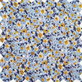 Girls Adelaide Velvet Tie Dress | Blue and Mustard Wildflowers - HoneyBug 