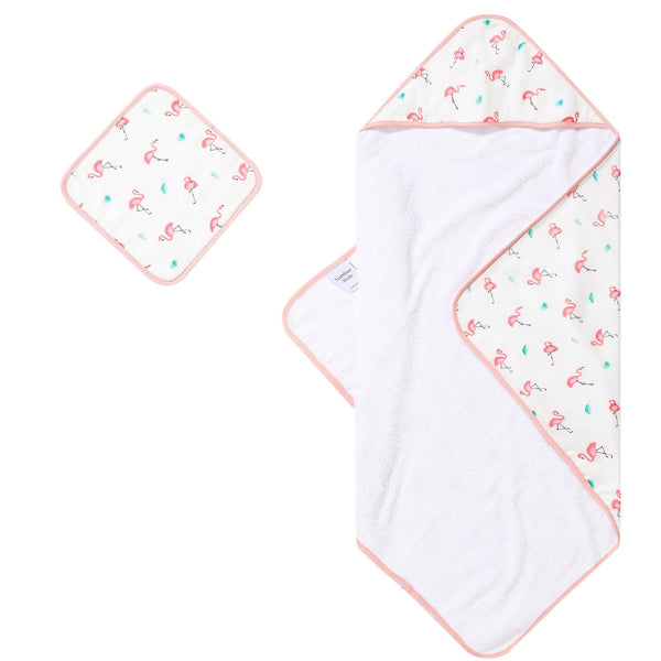 Flamingo Hooded Towel Set - HoneyBug 