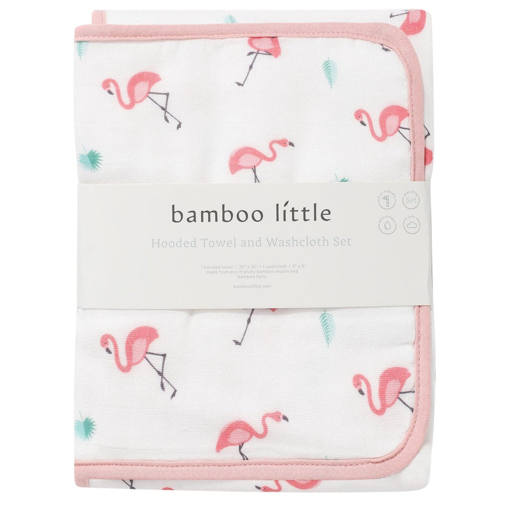 Flamingo Hooded Towel Set - HoneyBug 