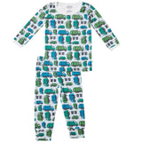 Long Sleeve Pajama Set - Garbage Trucks - HoneyBug 