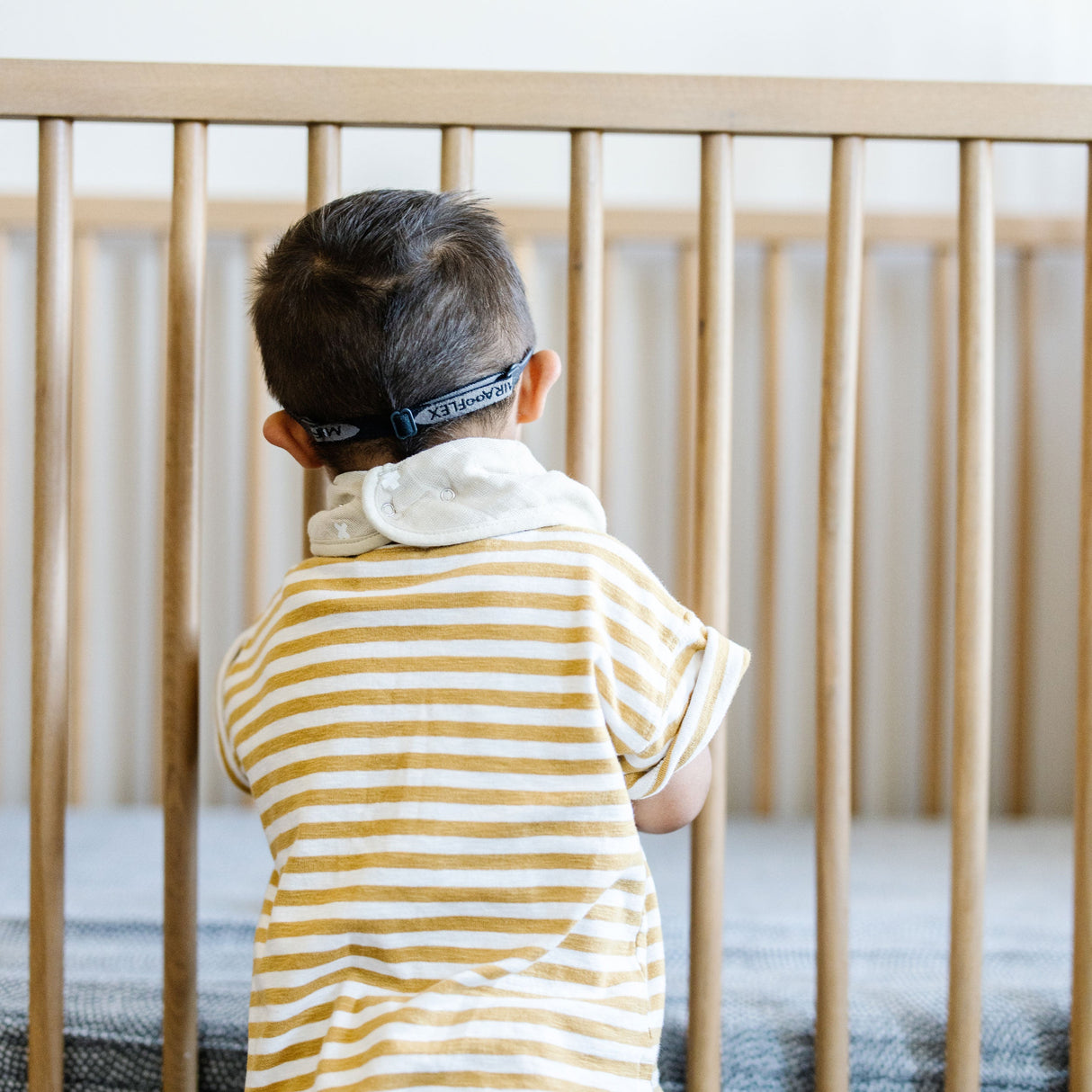 Cotton Muslin + Fleece Bandana Bib 4 Pack - Taupe Cross - HoneyBug 