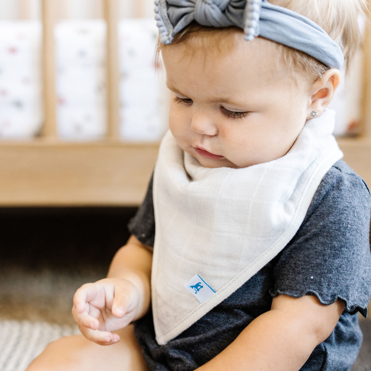 Cotton Muslin + Fleece Bandana Bib 4 Pack - Sea - HoneyBug 