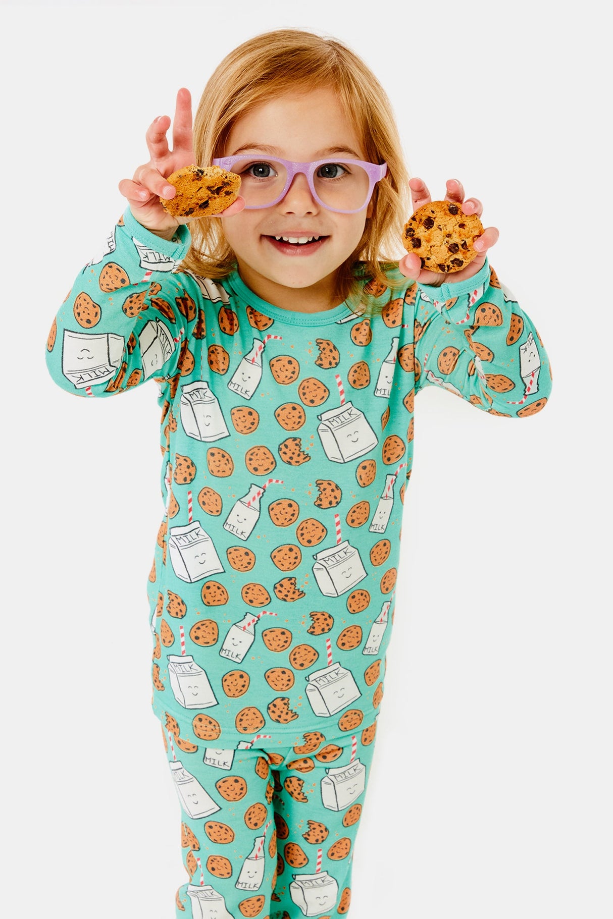 Long Sleeve Pajama Set - Milk and Cookies - HoneyBug 