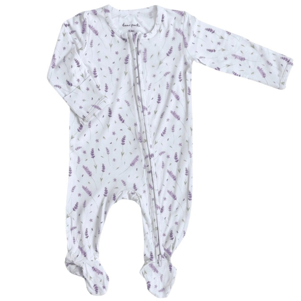 Footie Zippered One Piece - French Lavender - HoneyBug 