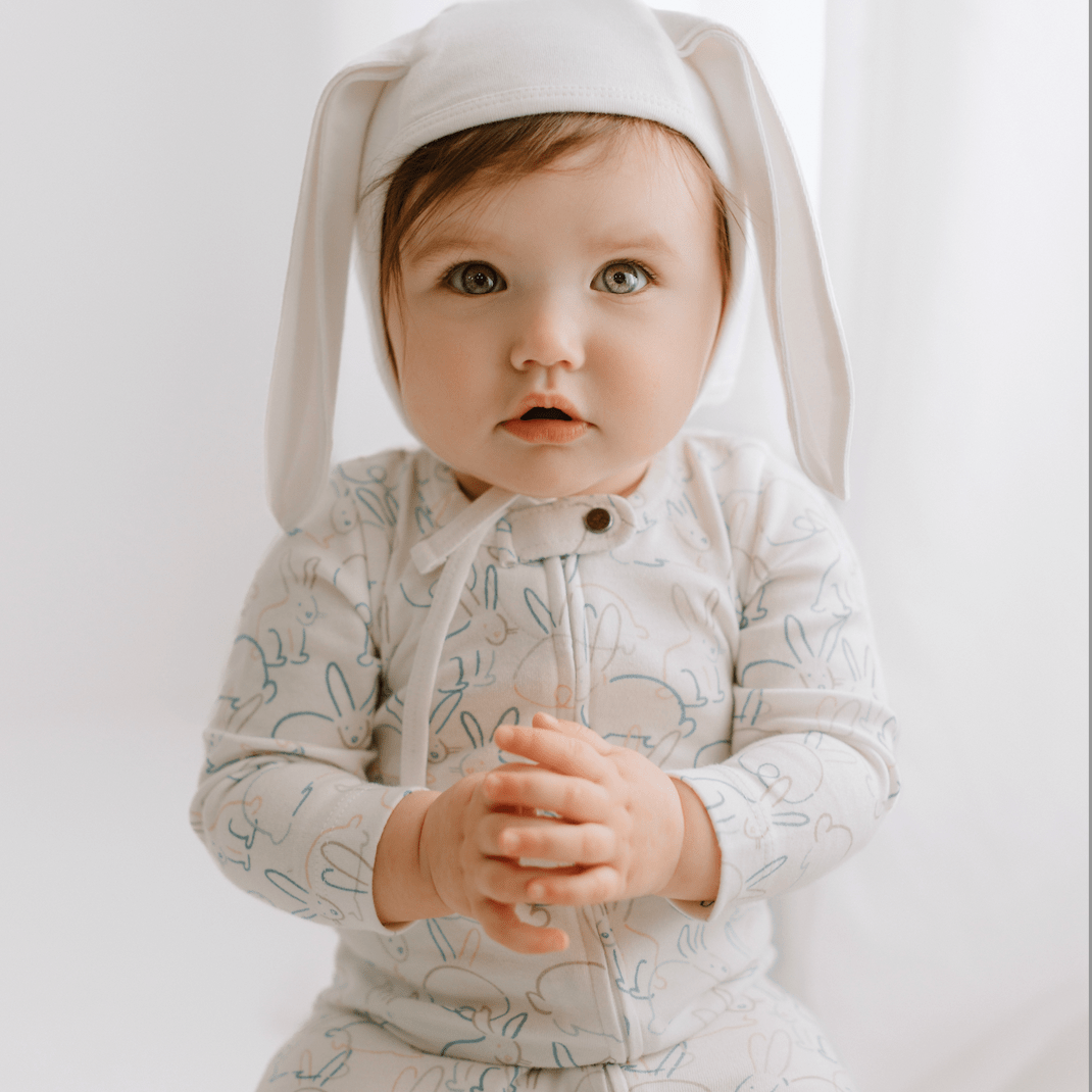 bonnet hat with ears | Ivory - HoneyBug 