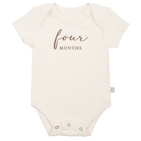 graphic bodysuit | four months milestone taupe - HoneyBug 