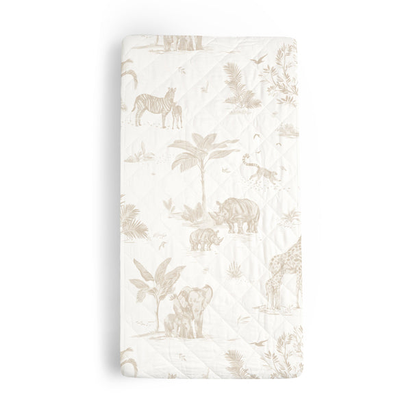 Organic Cotton Changing Pad Cover - Safari - HoneyBug 