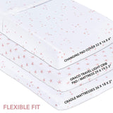 Changing Pad Cover | Cradle Sheet Set - Mauve Pink Stars - HoneyBug 