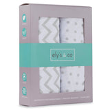 Bassinet Sheet Set - Grey Chevron & Polka Dot - HoneyBug 