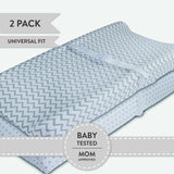 Changing Pad Cover | Cradle Sheet Set - Grey Chevron and Polka Dot - HoneyBug 