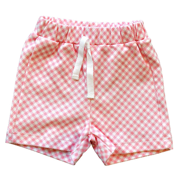 Pink Gingham Shorts - HoneyBug 