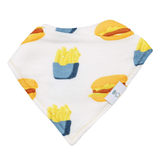 Small Fry and Burgers and Fries 2 Pack Muslin & Terry Cloth Bib Set - HoneyBug 