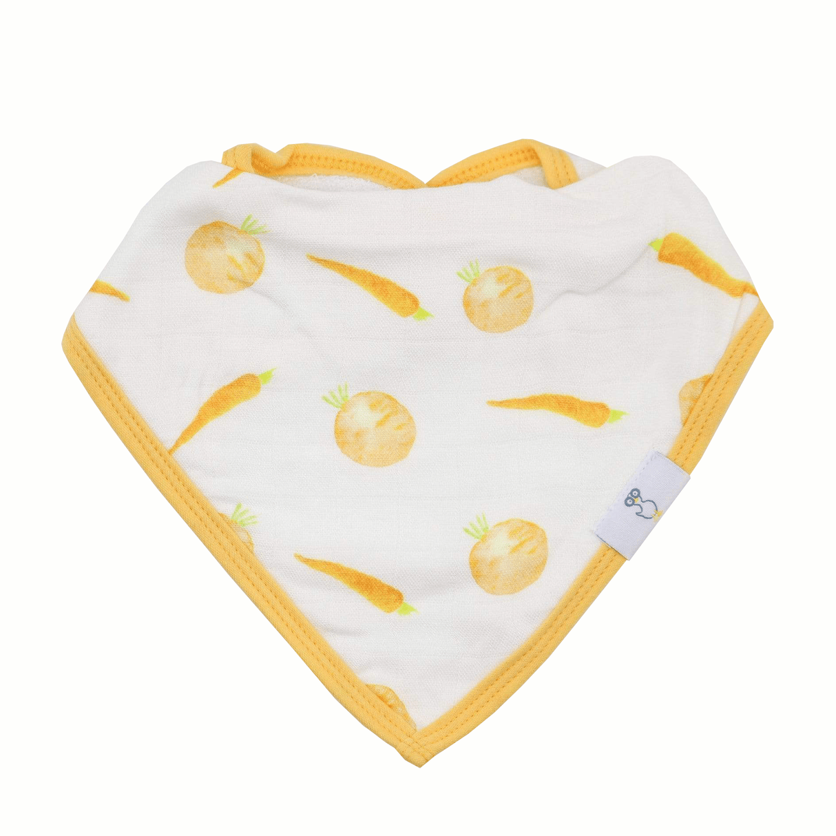 Carrots and Shapes Orange 2 Pack Muslin & Terry Cloth Bib Set - HoneyBug 