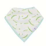 Peas and XO Mint 2 Pack Muslin & Terry Cloth Bib Set - HoneyBug 