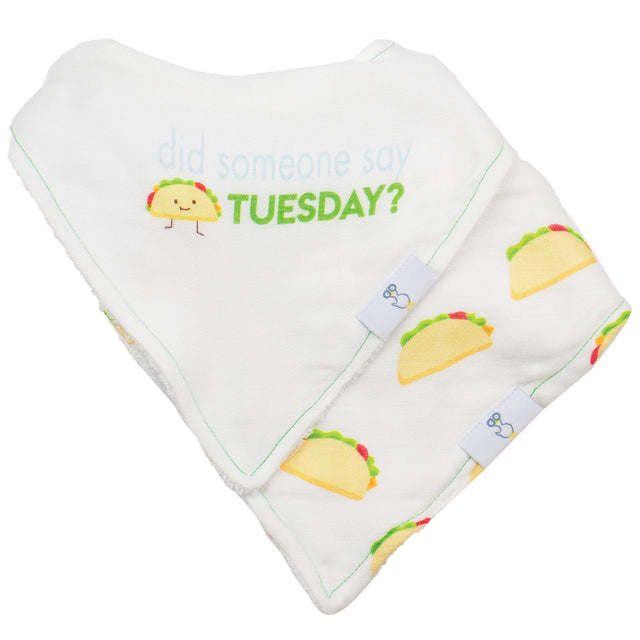 Taco Tuesday and Taco 2 Pack Muslin & Terry Cloth Bib Set - HoneyBug 