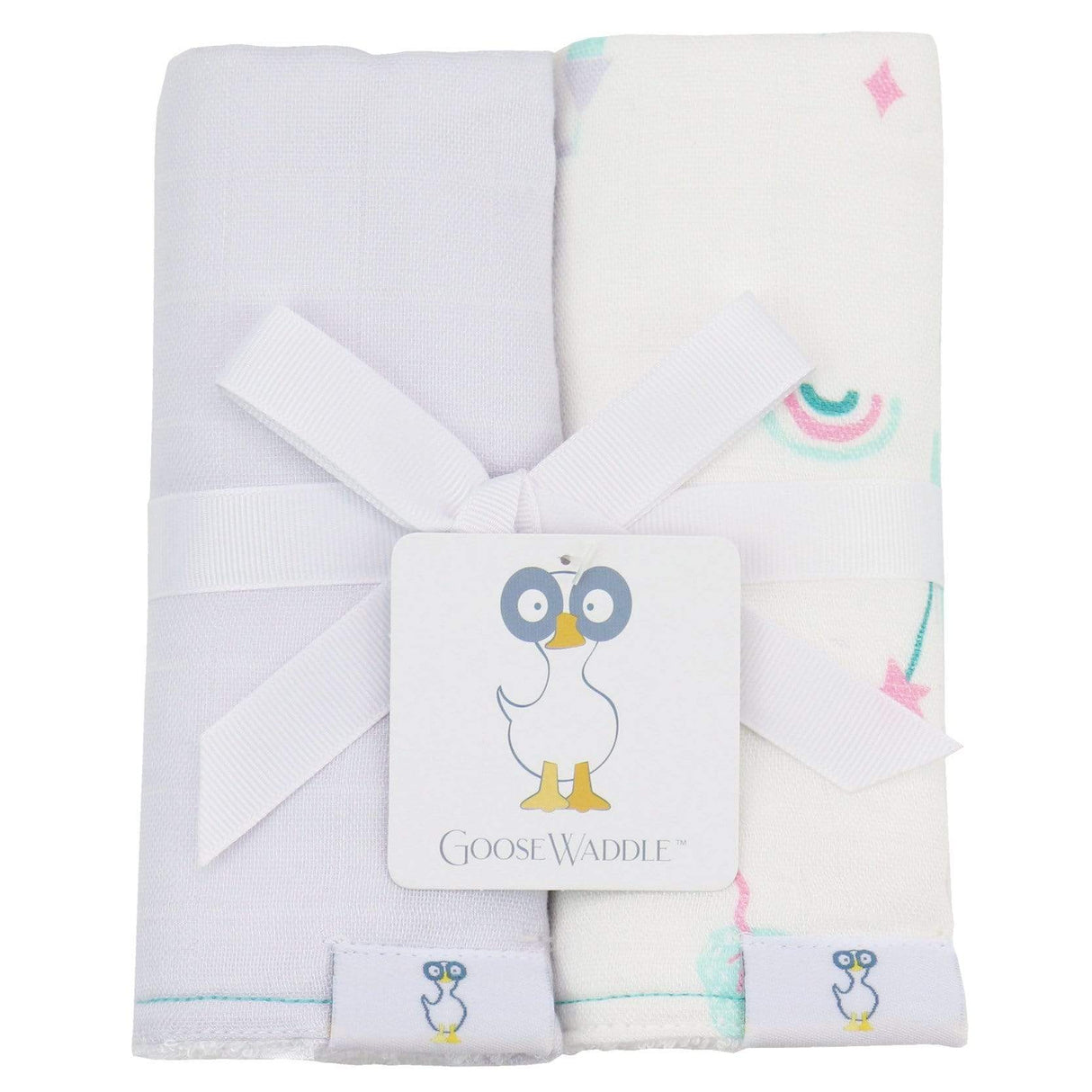 Castles and Lavender 2 PK Muslin & Terry Cloth Burp Cloth - HoneyBug 