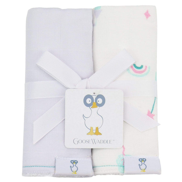 Castles and Lavender 2 PK Muslin & Terry Cloth Burp Cloth - HoneyBug 