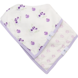 Lavender Attachable Wooden and Silicone Teether and Flower Bib Gift Set - HoneyBug 